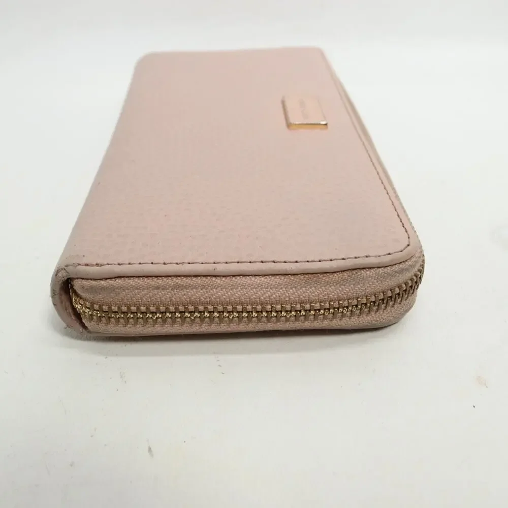 Anne Klein Pink Blush Wallet Clutch Pebbled Zip Around Accordina Cards Cash